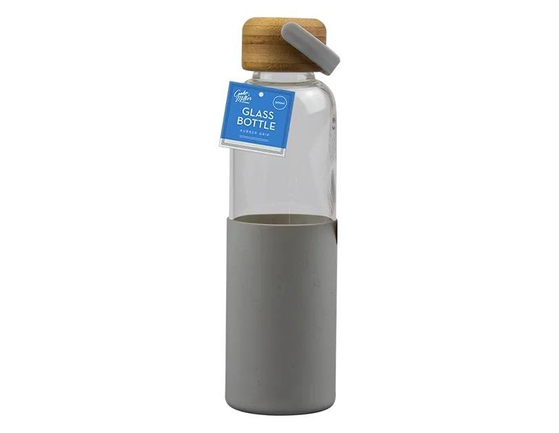 Glass Water Bottle with Silicone Cover with Bamboo Lid, BPA Free 500ML - Picture 8 of 19