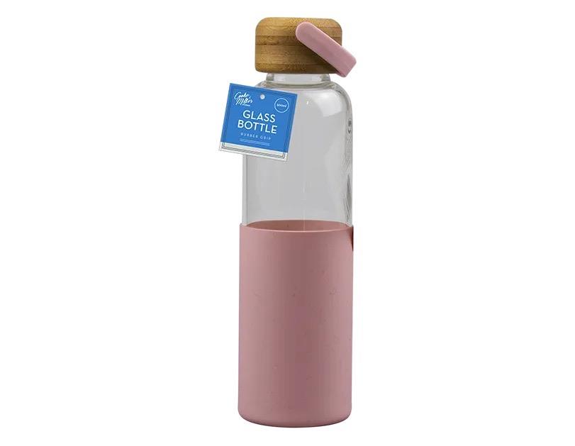 Glass Water Bottle with Silicone Cover with Bamboo Lid, BPA Free 500ML - Picture 5 of 19