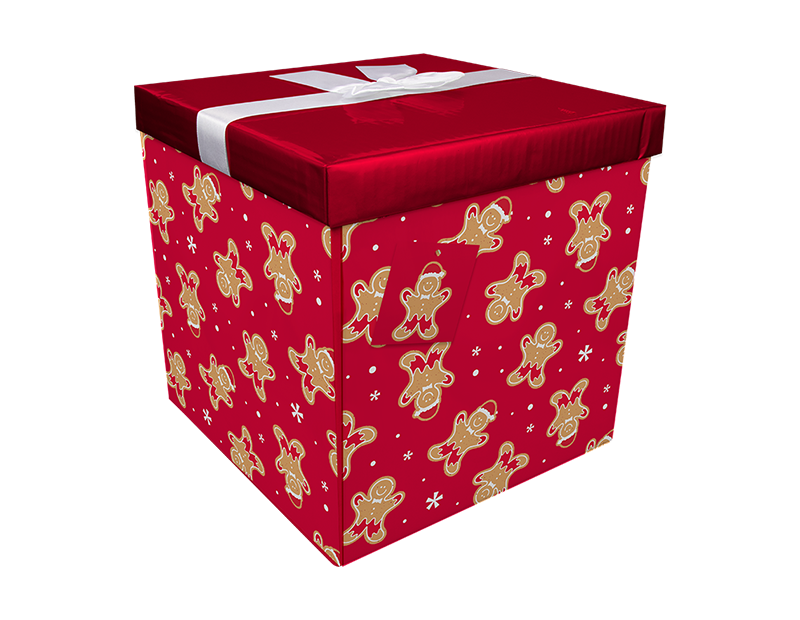 2 X Christmas Eve Gift Box Xmas celebration cardboard Box Bows 25 x 25cm - Picture 2 of 7