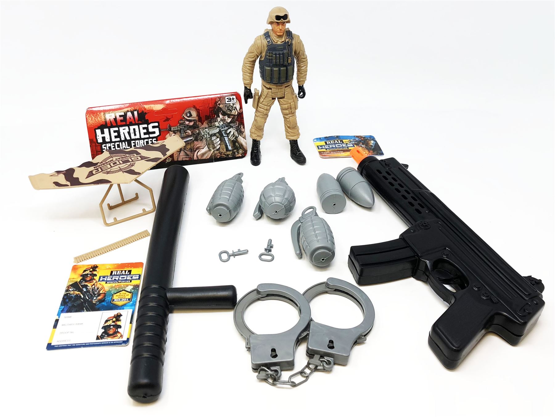 Kids Police Gun Handcuffs Badge Glider Set Cop Fancy Dress Accessory 15