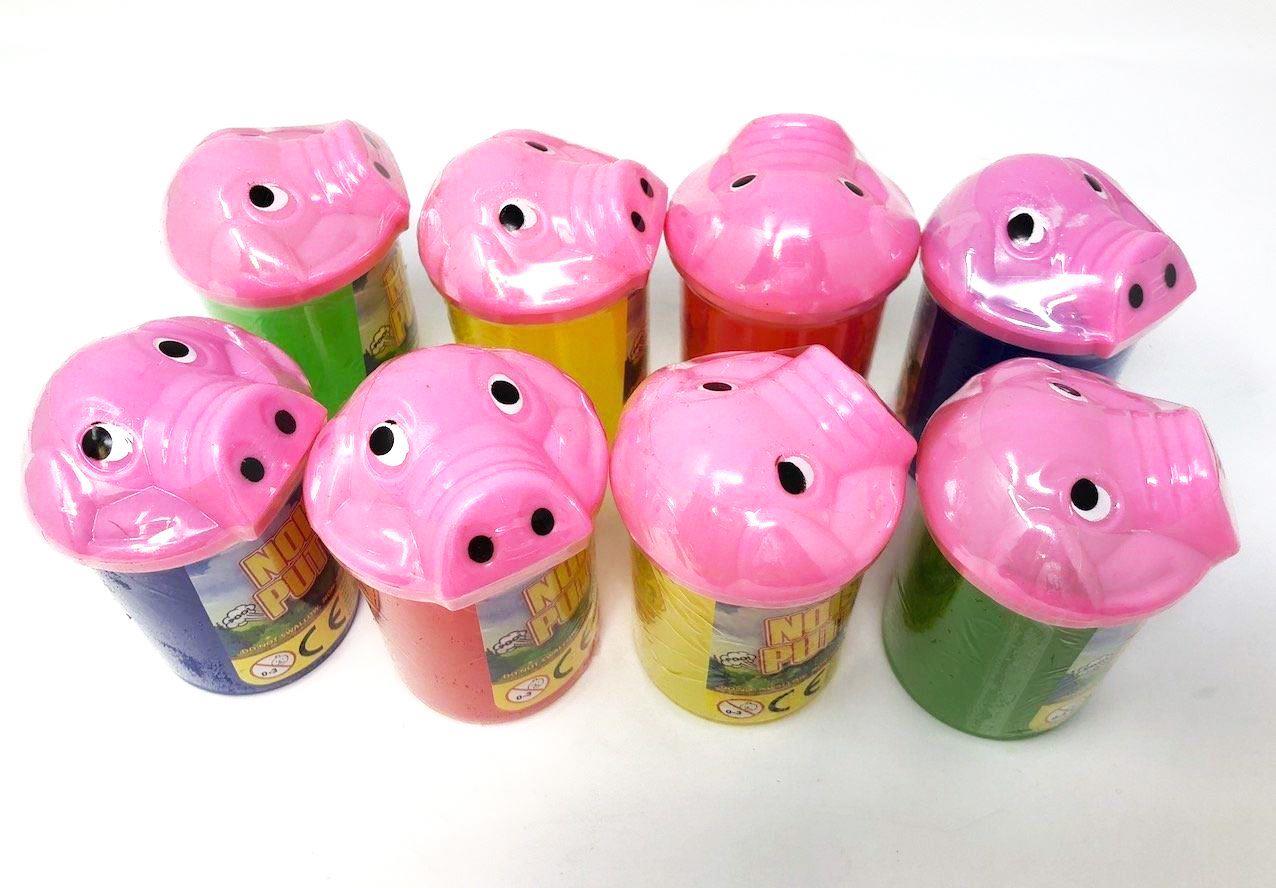 3 x PIG NOISE PUTTY TUBS Silly Jokes Toy Tricks Fart Noisy Party Bag Filler Toys