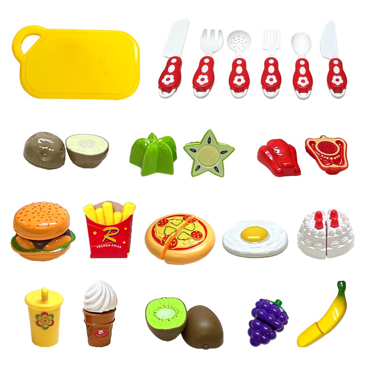 Kids Pretend Play Fruits and Vegetables Kitchen Accessories Complete Playset - Picture 20 of 39