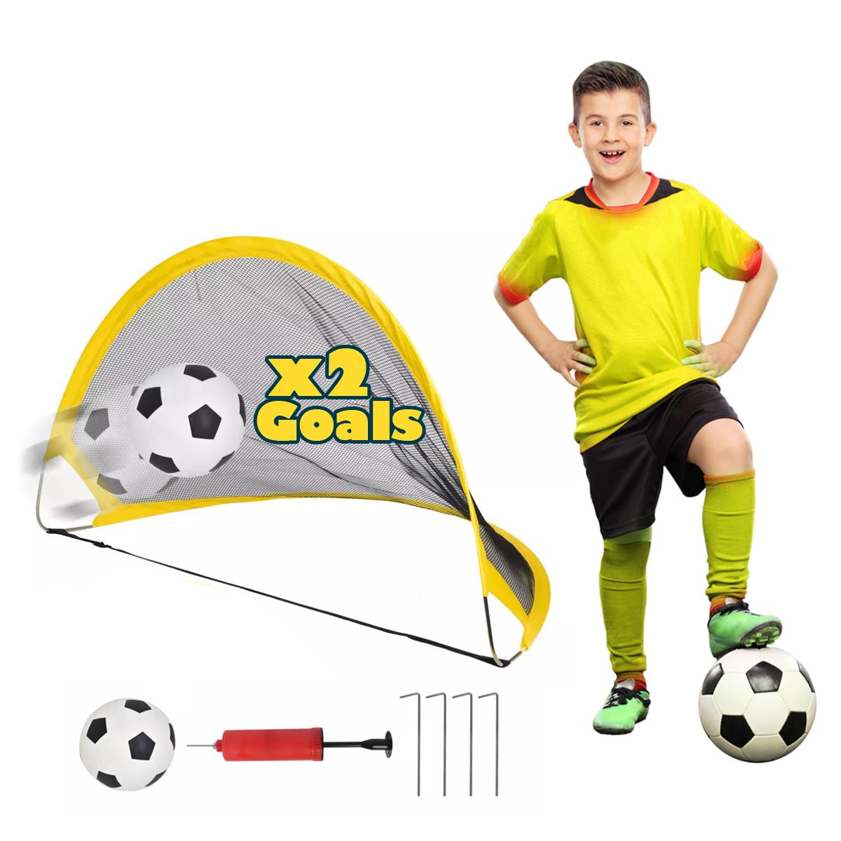 Kids Football Goal Portable Bag Pump Ball Indoor Outdoor Activity Sports UK - Picture 2 of 4