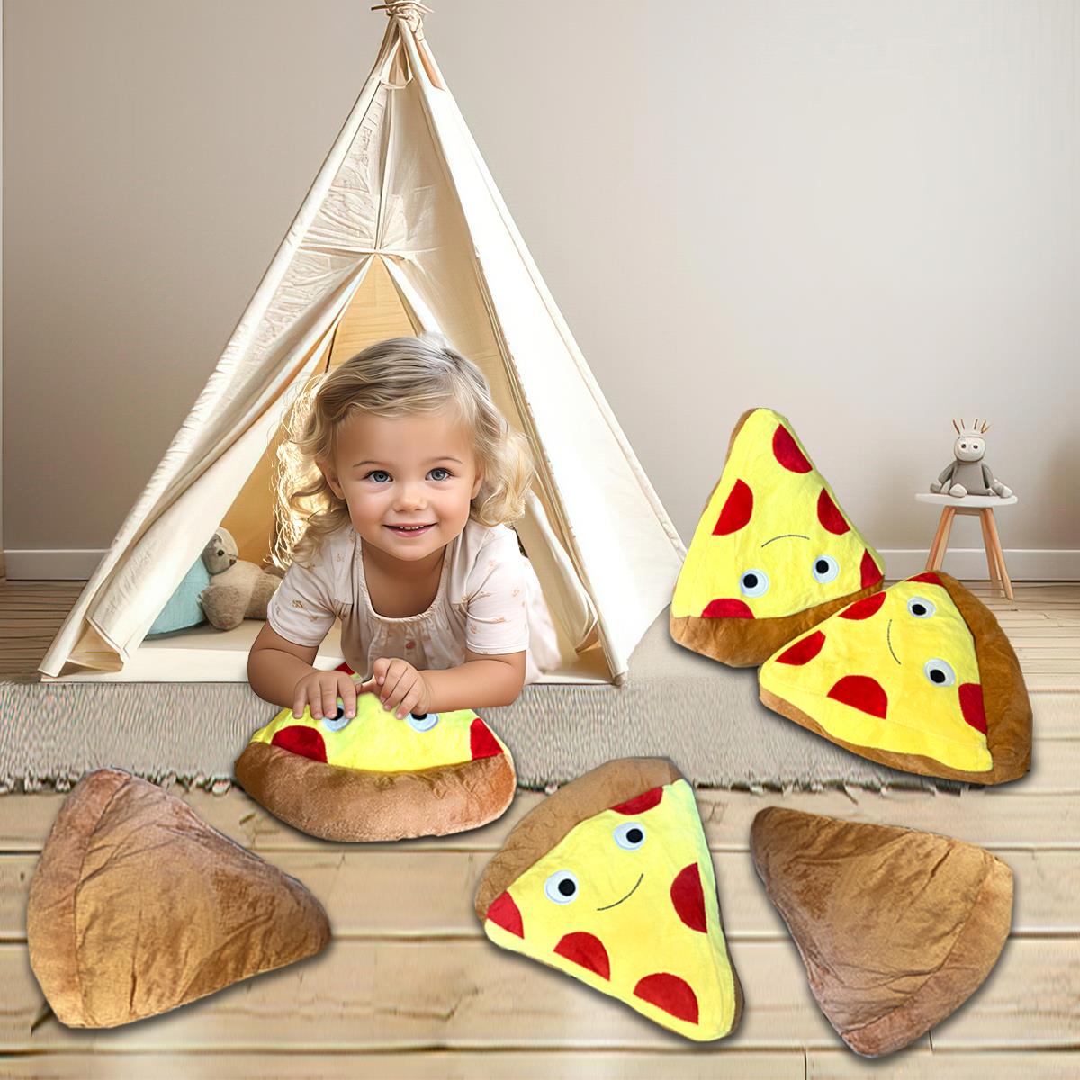 Plush Pizza Slices for Kids Soft Stuffed Toys Perfect Gift for Kids X-Mas - Picture 33 of 36
