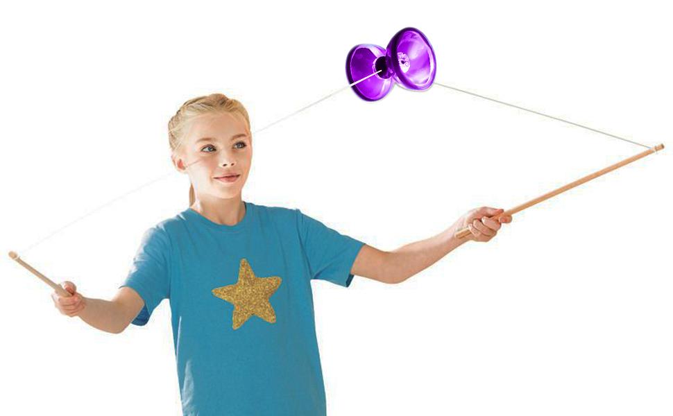 Diabolo Set Bearing Wooden Sticks Diablo Toy with Light - Picture 26 of 28