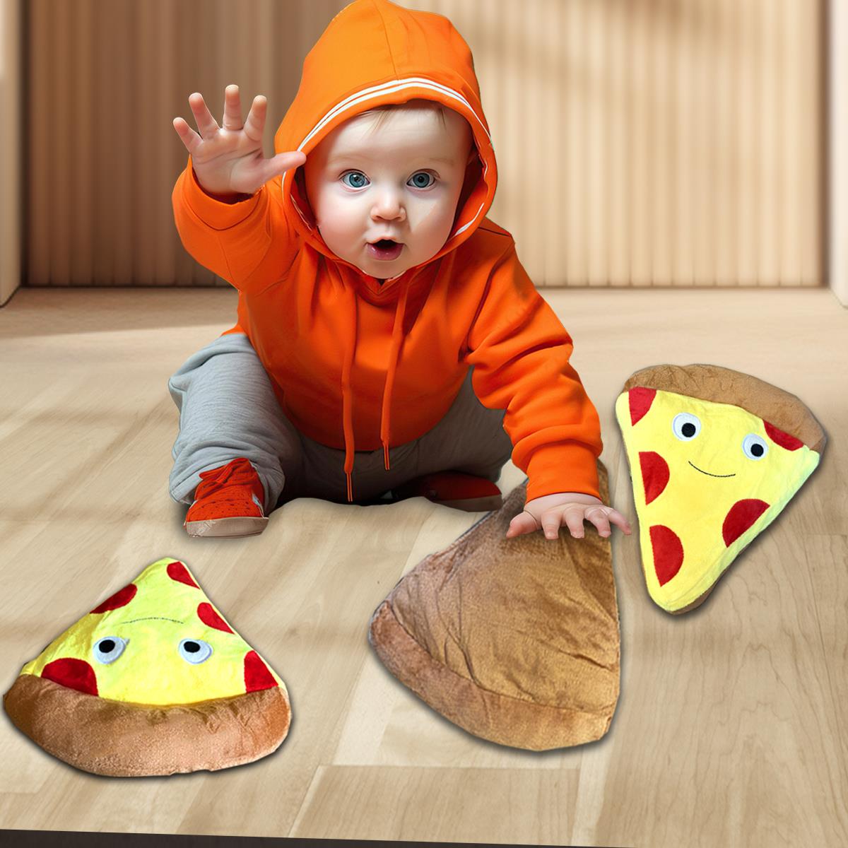 Plush Pizza Slices for Kids Soft Stuffed Toys Perfect Gift for Kids X-Mas - Picture 27 of 36