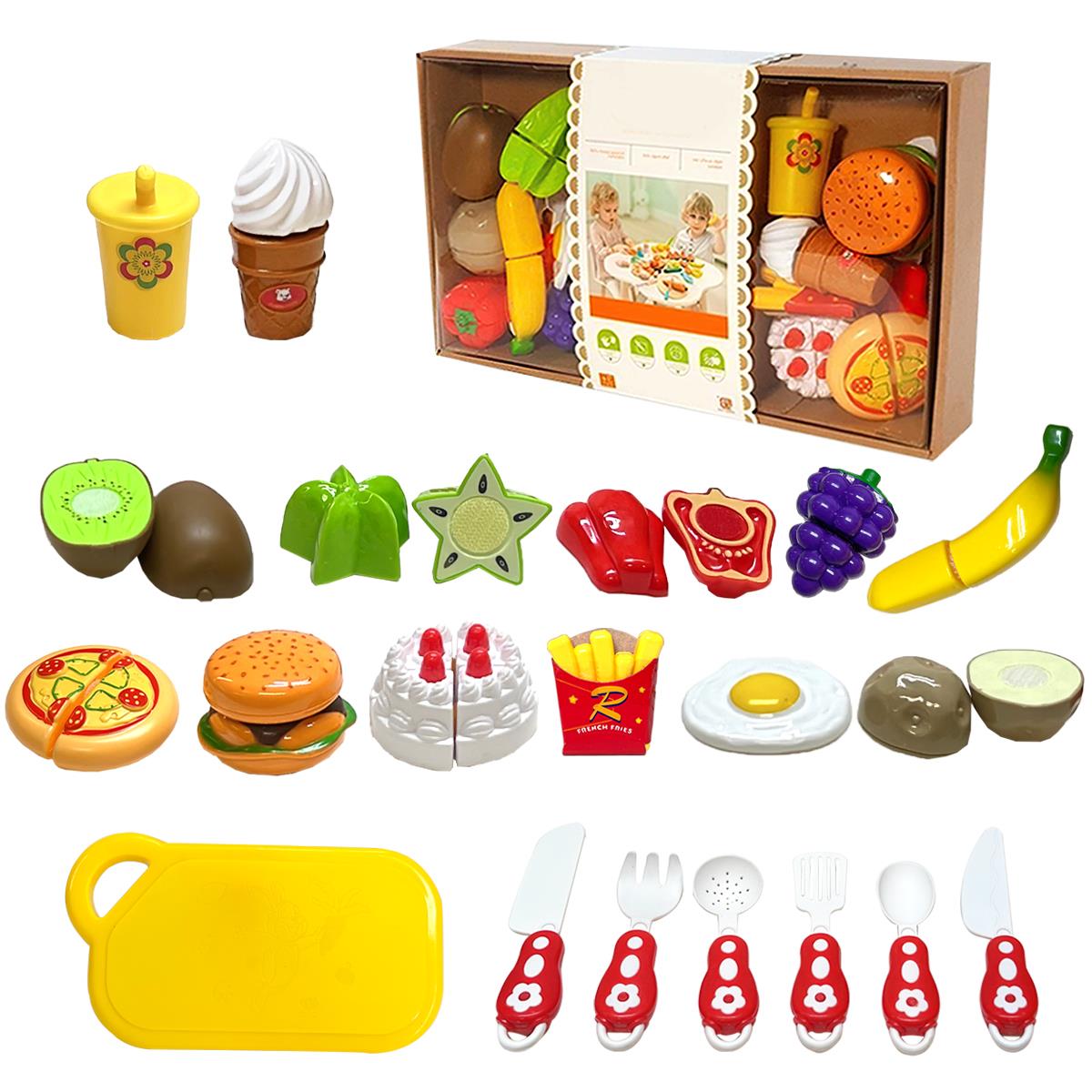 Kids Pretend Play Fruits and Vegetables Kitchen Accessories Complete Playset - Picture 17 of 39