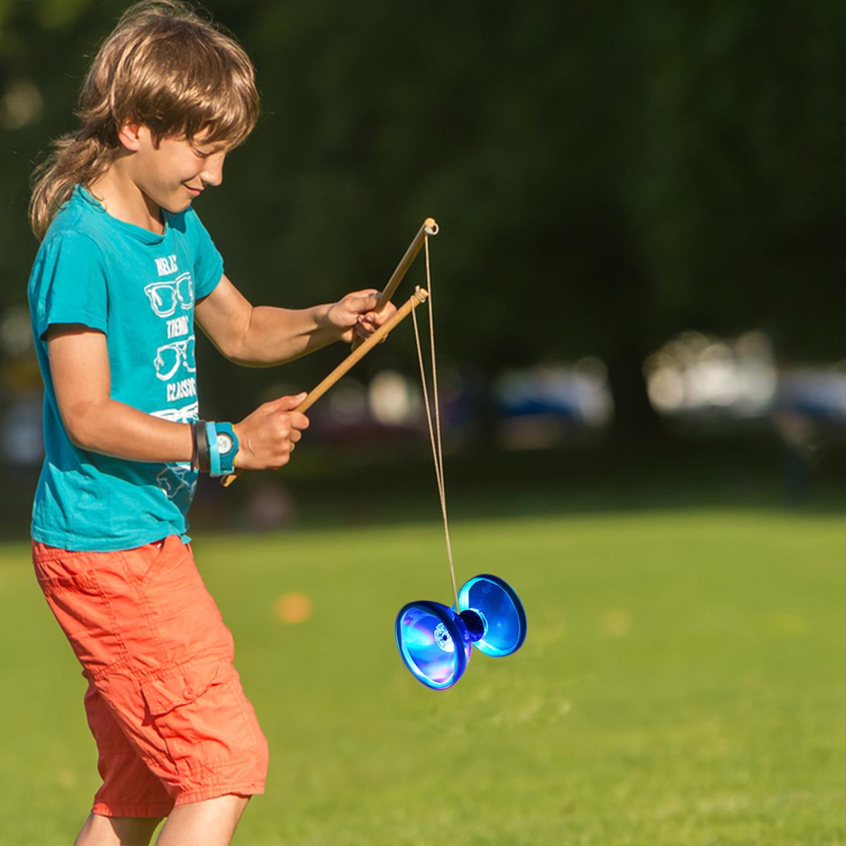 Diabolo Set Bearing Wooden Sticks Diablo Toy with Light - Picture 18 of 28