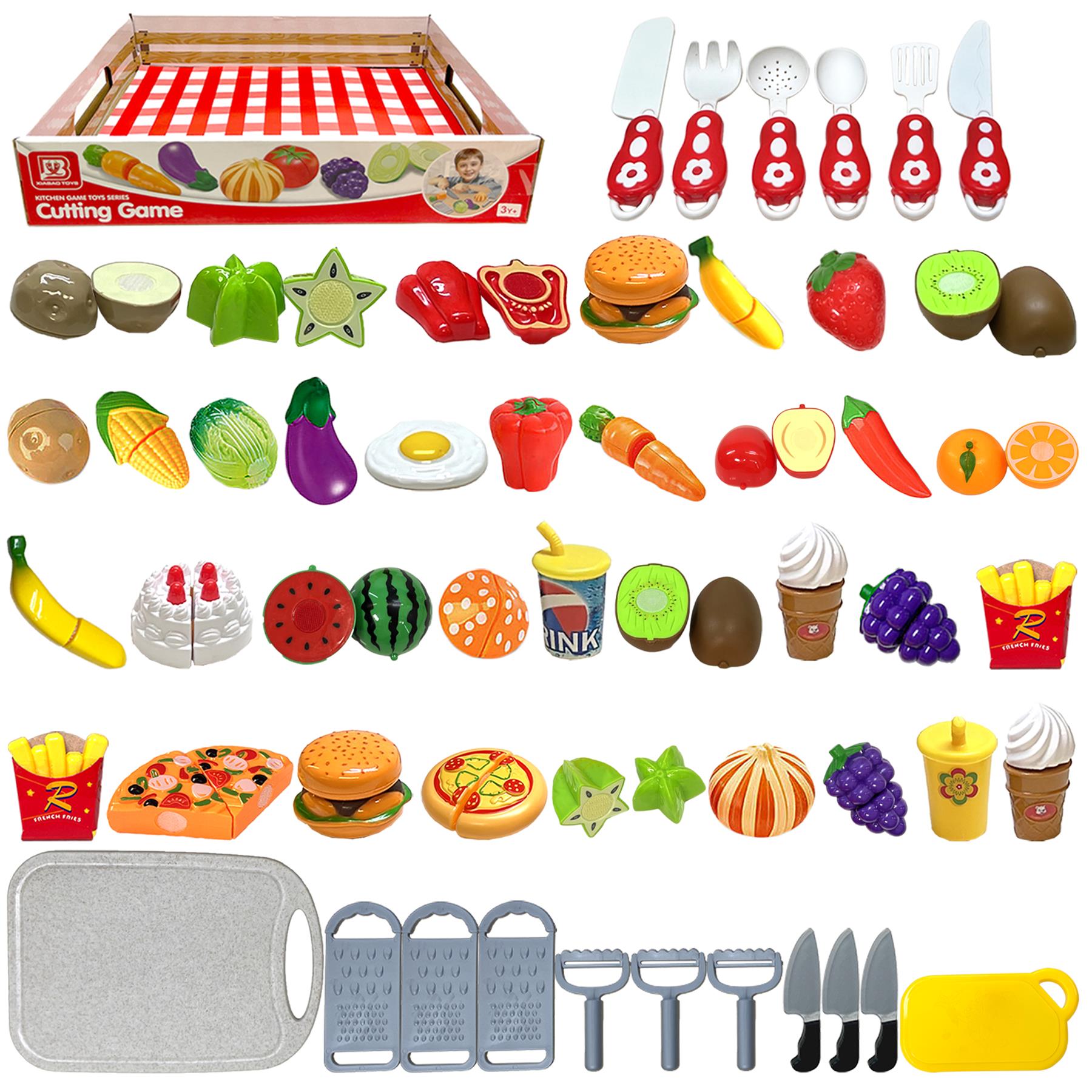 Kids Pretend Play Fruits and Vegetables Kitchen Accessories Complete Playset - Picture 32 of 39