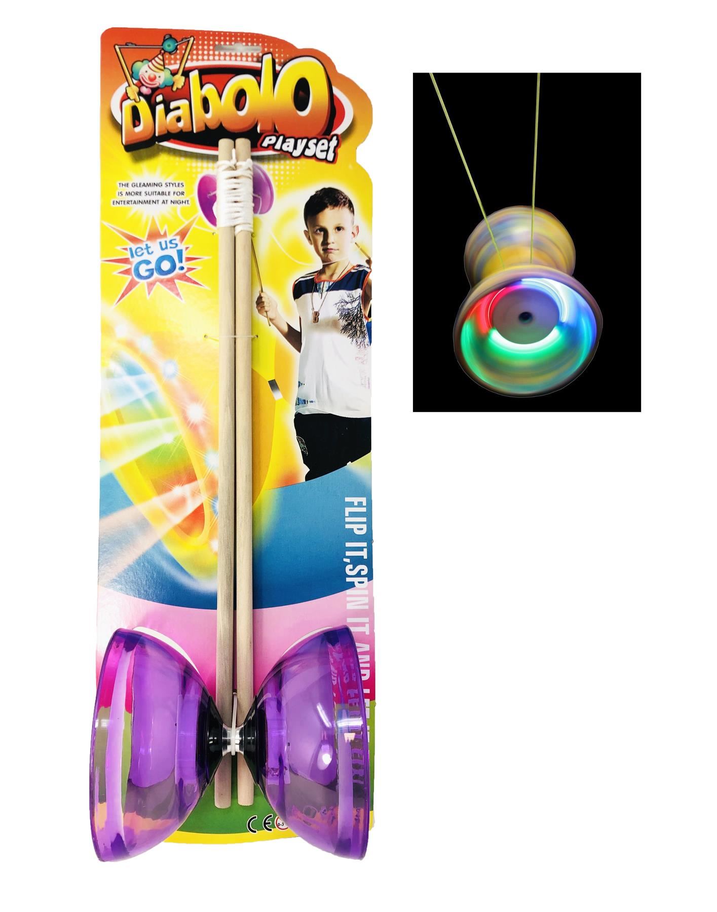 Diabolo Set Bearing Wooden Sticks Diablo Toy with Light - Picture 21 of 28