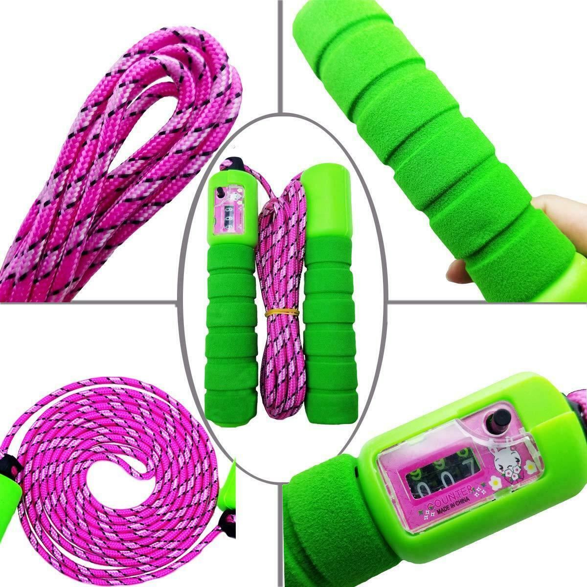 Children Kids Skipping Rope With Counter Jump Fitness Exercise Foam Handle UK