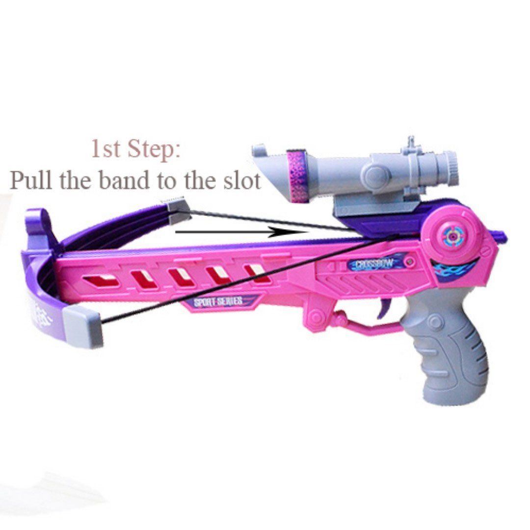 Kids Crossbow Set With Arrows Target Infrared Toy Gun Archery Shooting