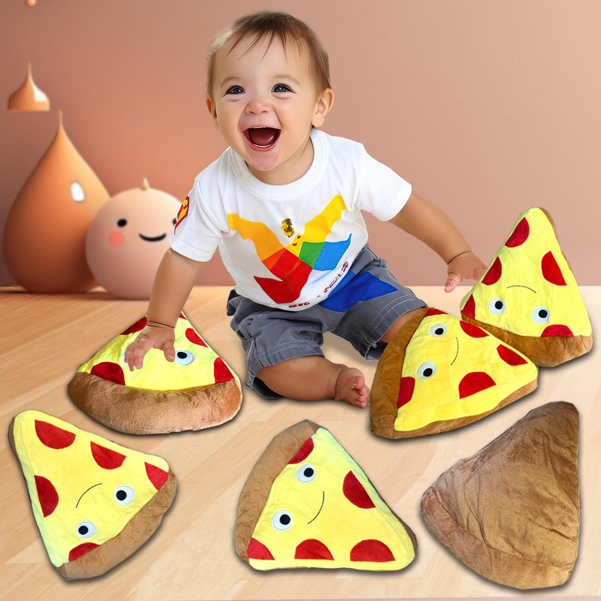Plush Pizza Slices for Kids Soft Stuffed Toys Perfect Gift for Kids X-Mas - Picture 30 of 36