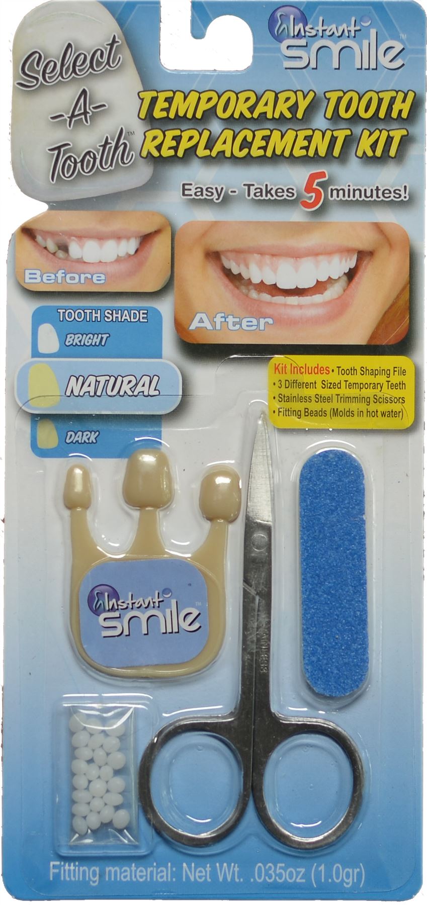 Instant Smile Select a Tooth Kit de reemplazo dental temporal viene en 3 tonos - Imagen 8 de 9