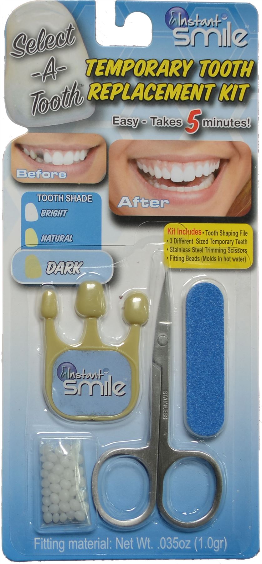 Instant Smile Select a Tooth Kit de reemplazo dental temporal viene en 3 tonos - Imagen 9 de 9