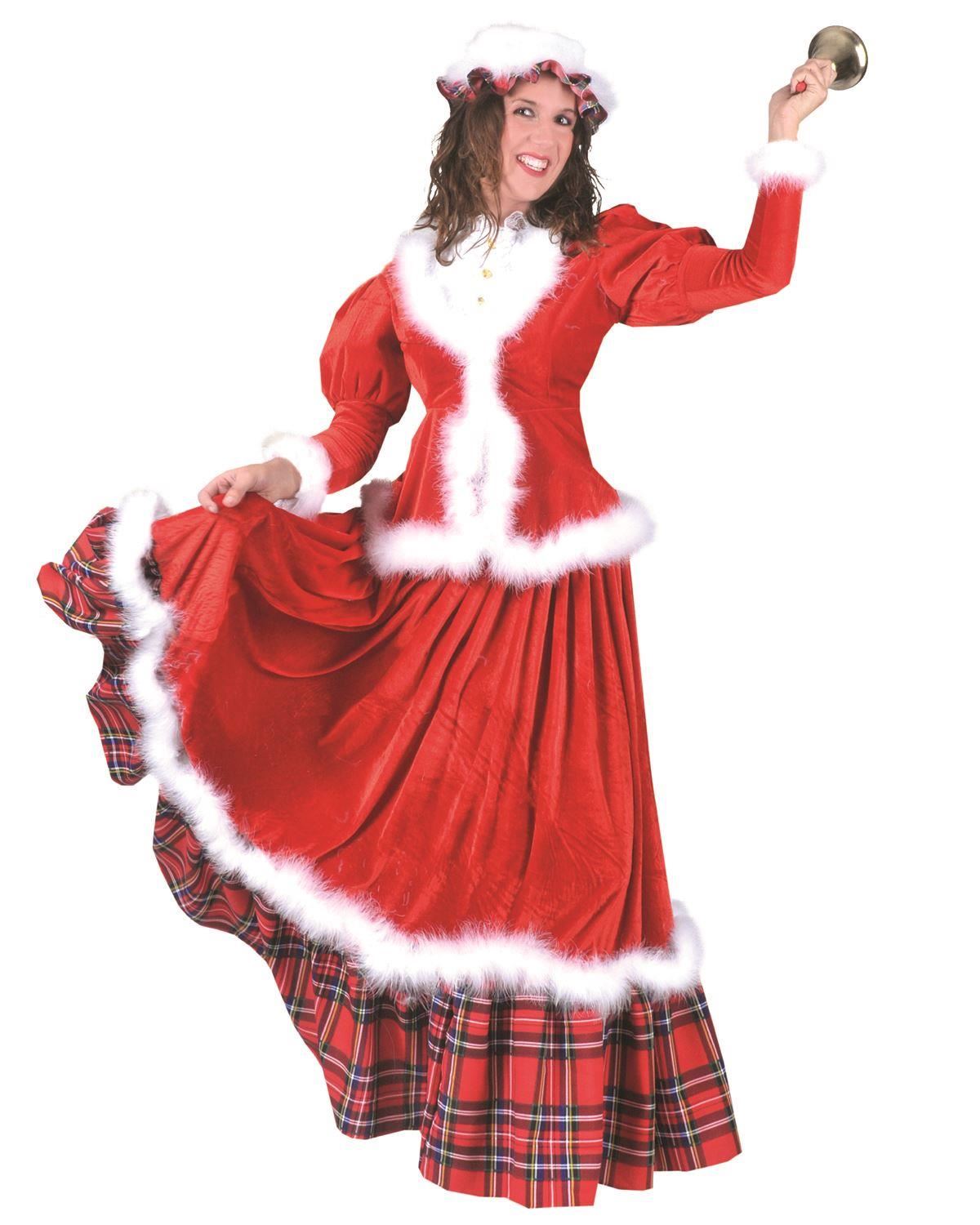 Elegant Mrs. Claus Costume with Fur Trim Christmas Holiday Honey Womens Costume - Picture 3 of 3