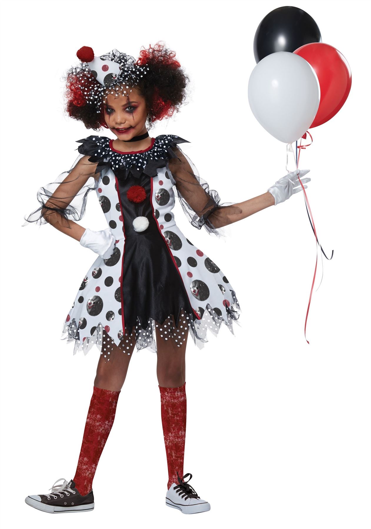 Creepy Clown Costume for Girls Scary Halloween