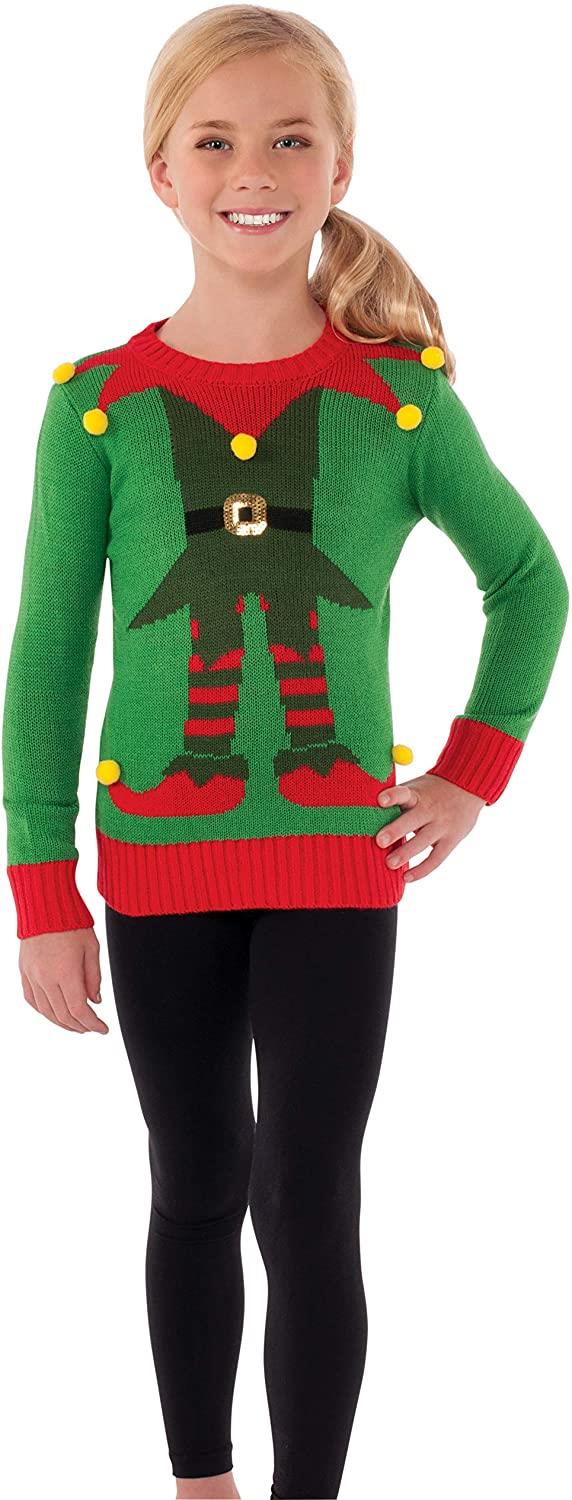 Elf Christmas Sweater Christmas Costume Childrens For Kids - Picture 5 of 6
