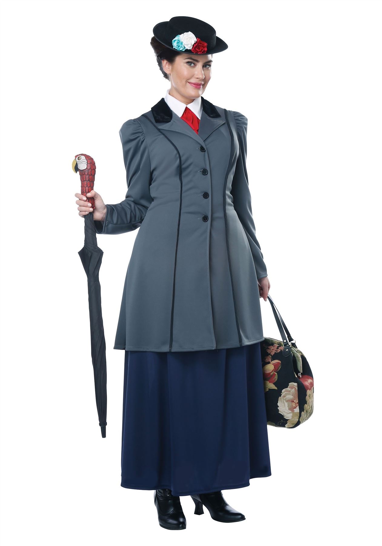 Mary Poppins Womens Costume Nanny Halloween Fancy Dress Up California Costumes - Picture 10 of 11