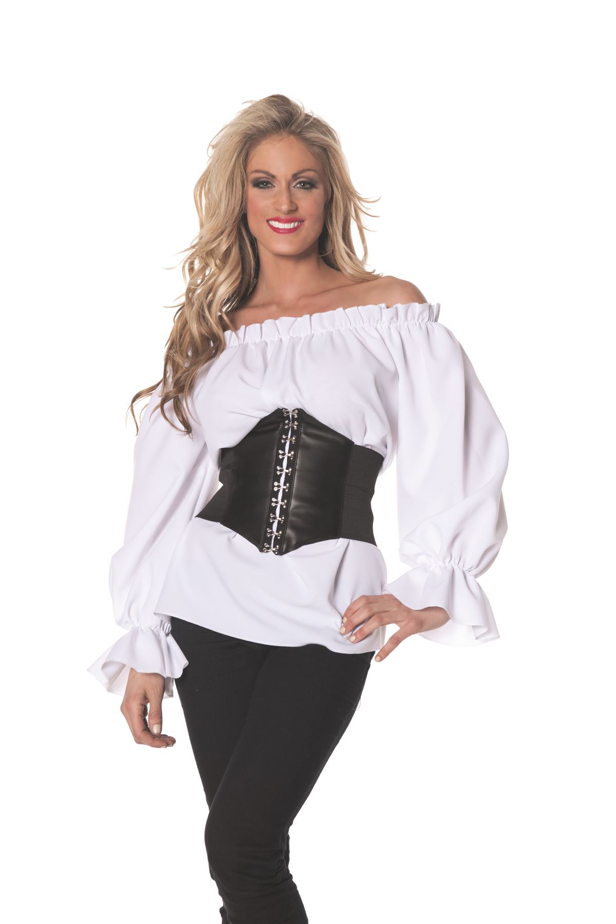 Renaissance Long Sleeve Shirt Pirate Steampunk Adult Womens Halloween Costume - Picture 4 of 5