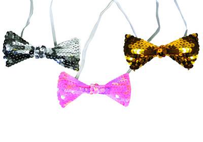 4 Inch Sequin Bowtie Costume Accessory