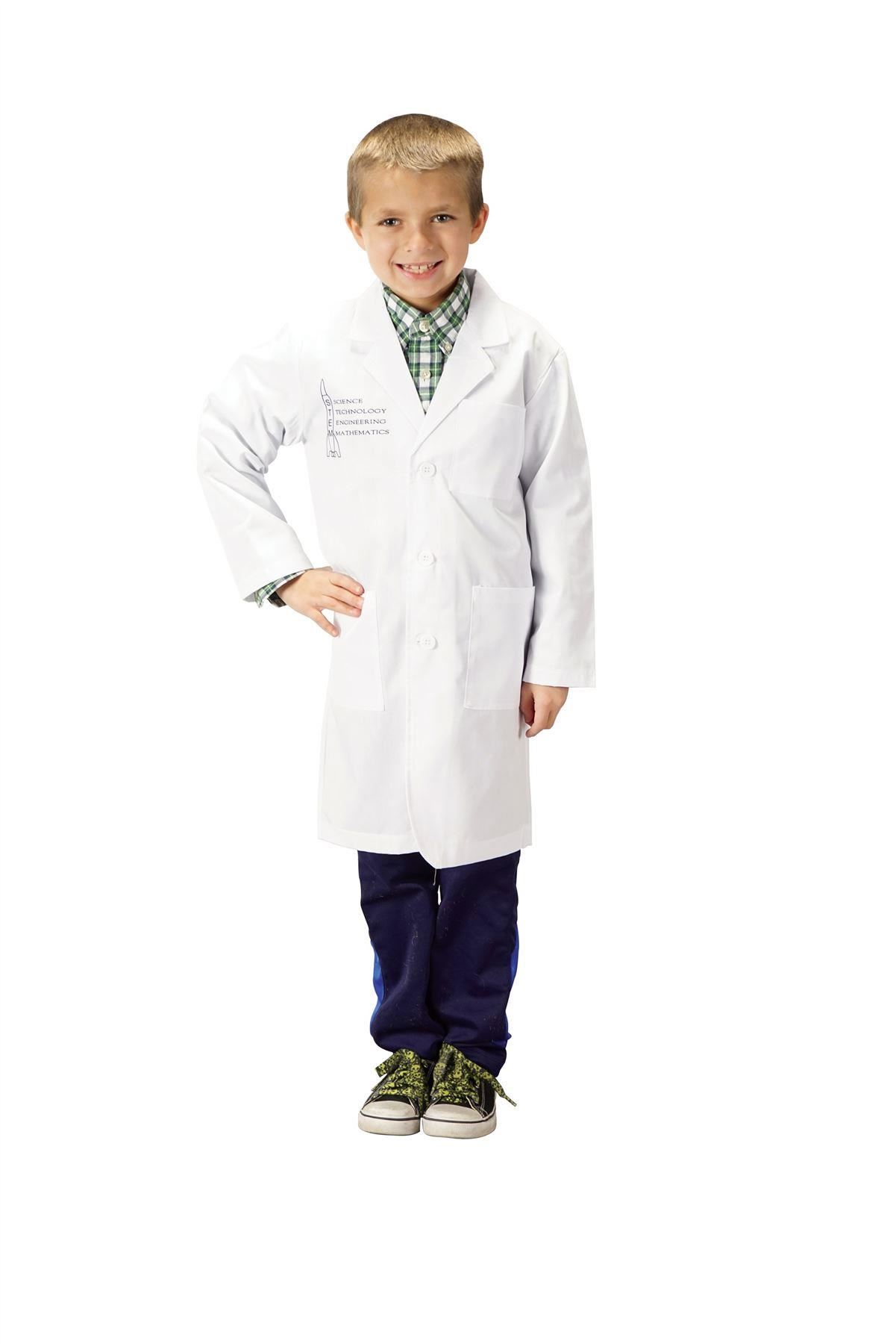 Jr. STEM LAB COAT White Child Science Technology Mathmatics Eingineering - Picture 2 of 2
