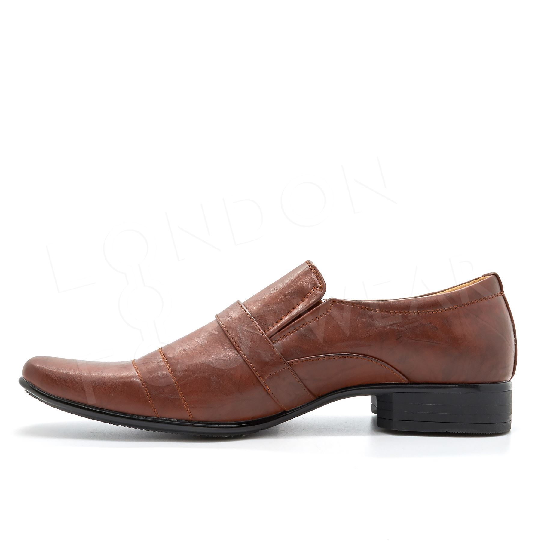 MEN/'S NEW BROWN SHOES SLIP ON SMART FORMAL WEDDING PARTY OFFICE SIZES 6-11 UK