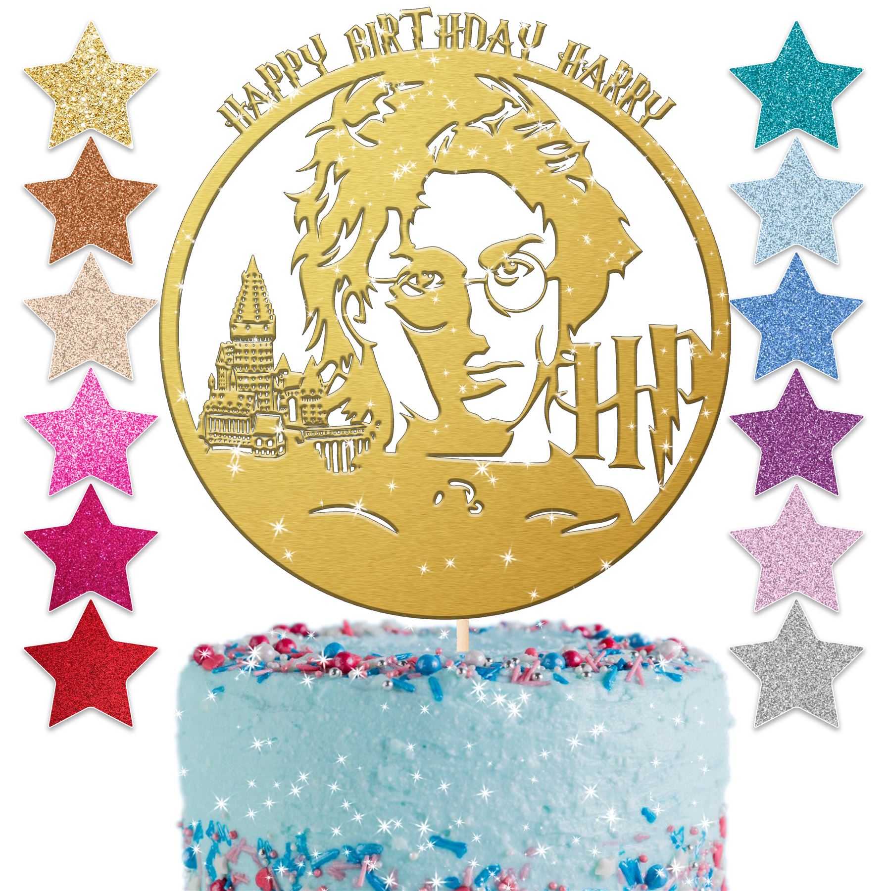 Topper Per Torta Di Compleanno Strega, Topper Per Torta Glitter, Buon Compleanno Strega, Topper Per Torta Strega, Decorazione Di Strega Di Compleanno Di Halloween, Compleanno Di Ottobre - Italia - Foto 5