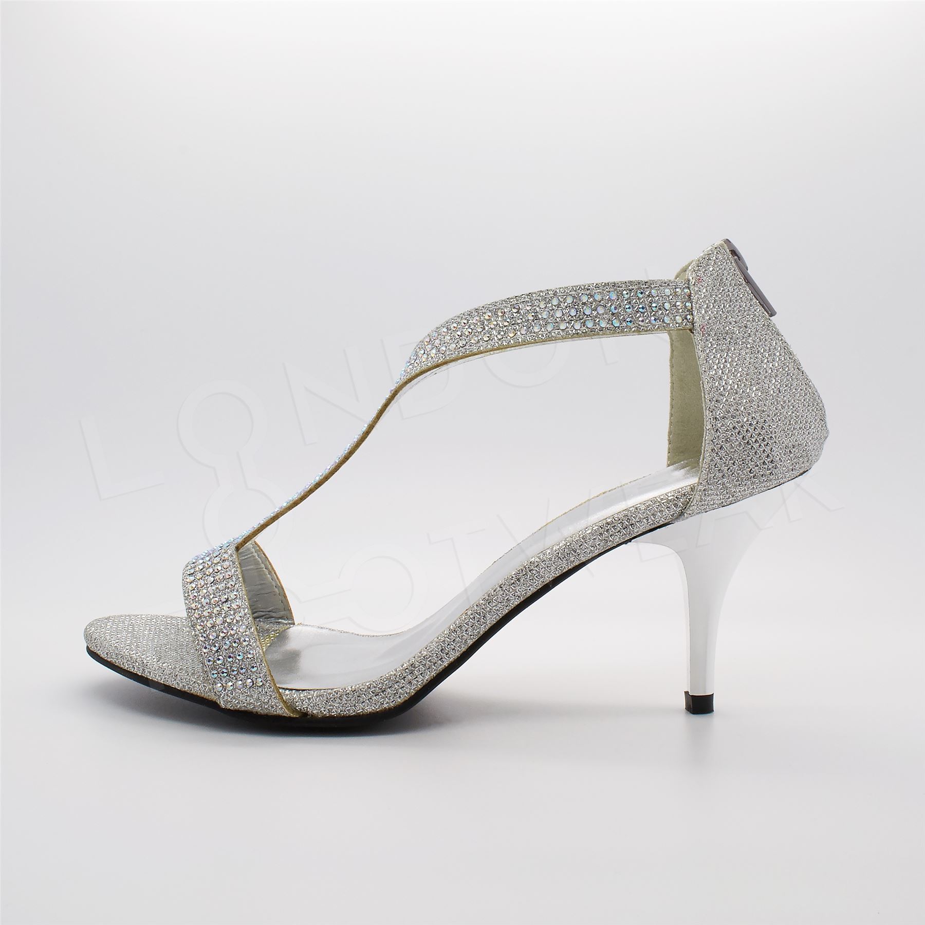 Womens Low Mid Heel Bridal Party Shoes Ladies Diamante Strap Evening Sandals New eBay