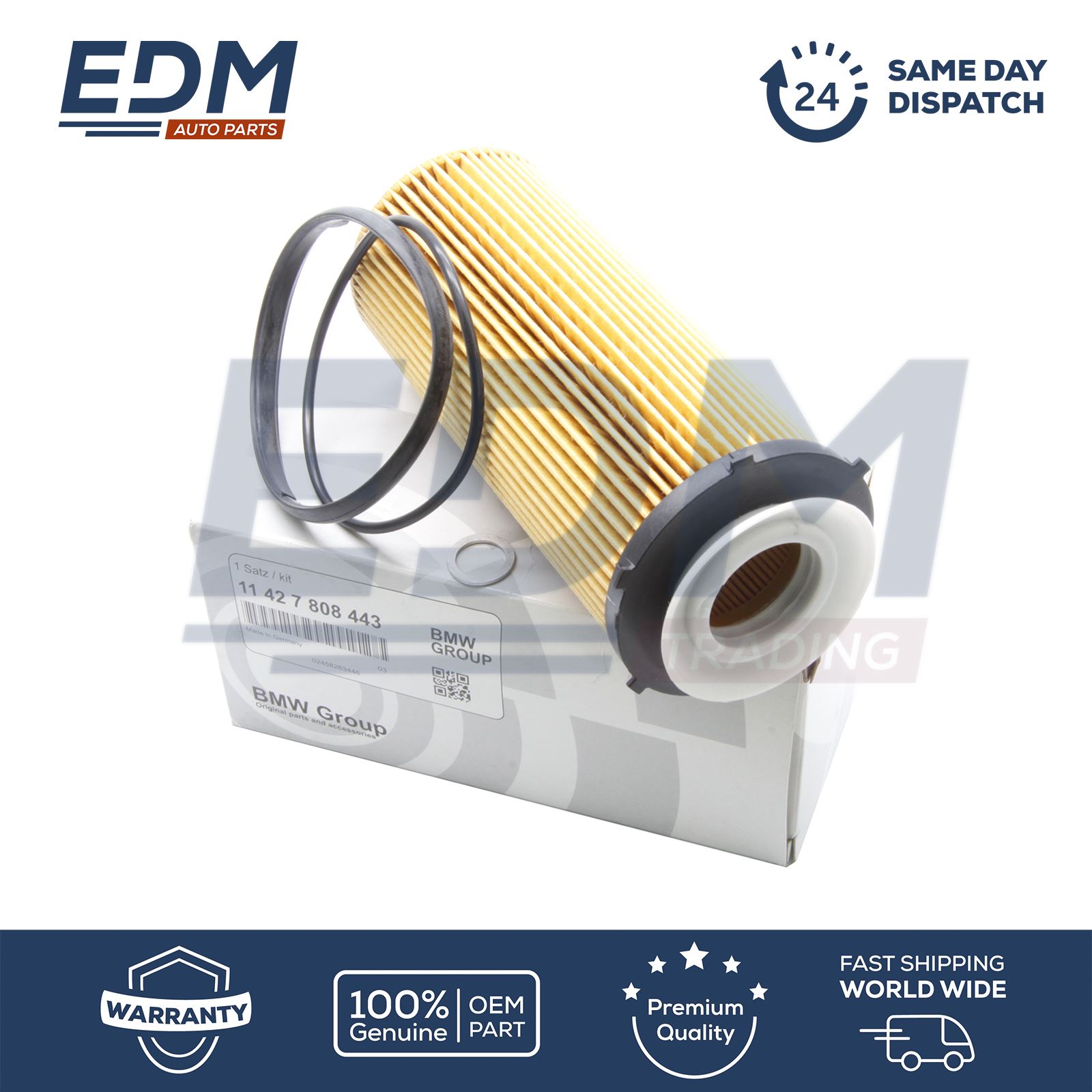 BMW Oil Filter for 3 5 7 X5 X6 325/330/525/530/535/730/740d 11427808443