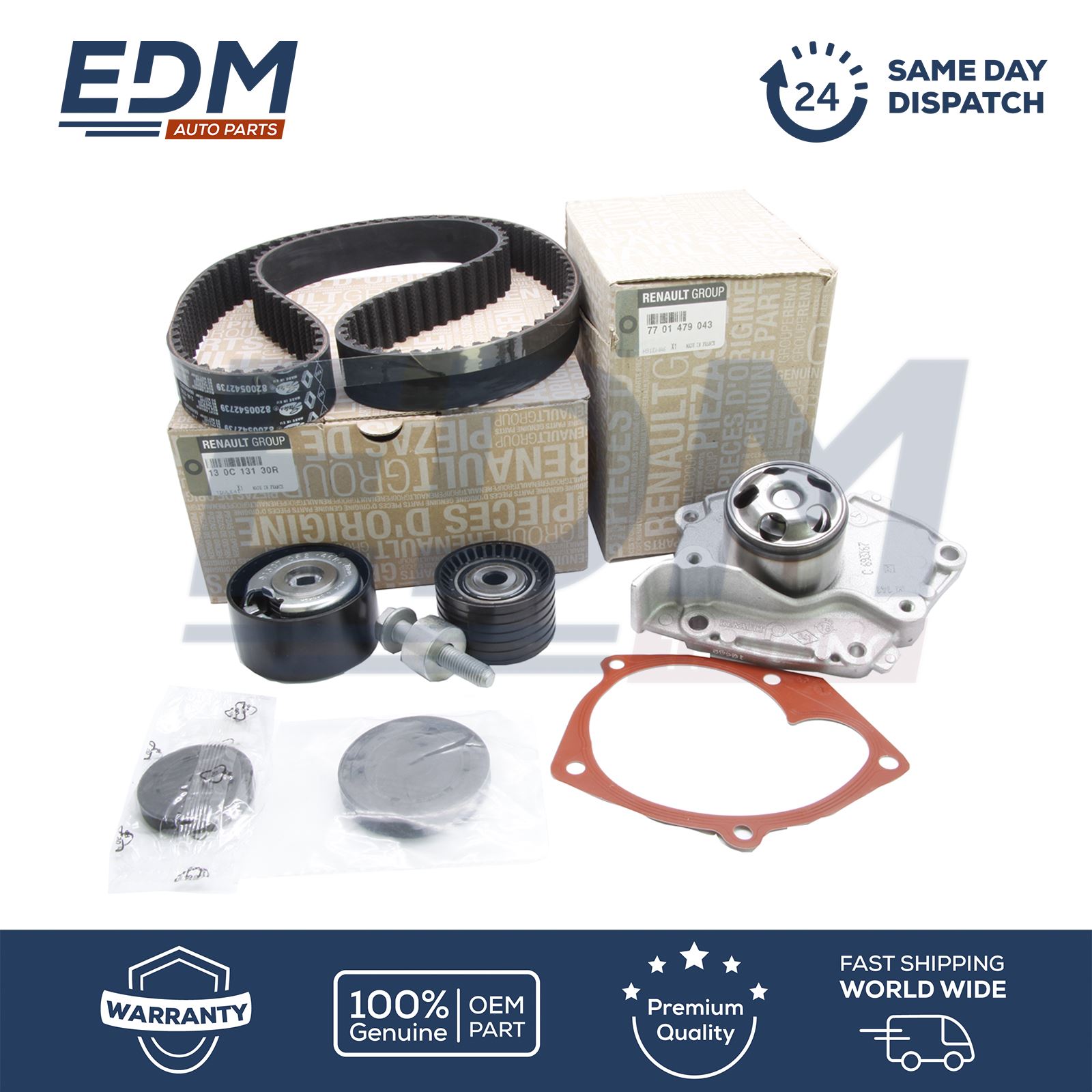 Renault Timing Cam Belt Kit + Water Pump 1.8 2.0 130C13130R 7701479043 ...