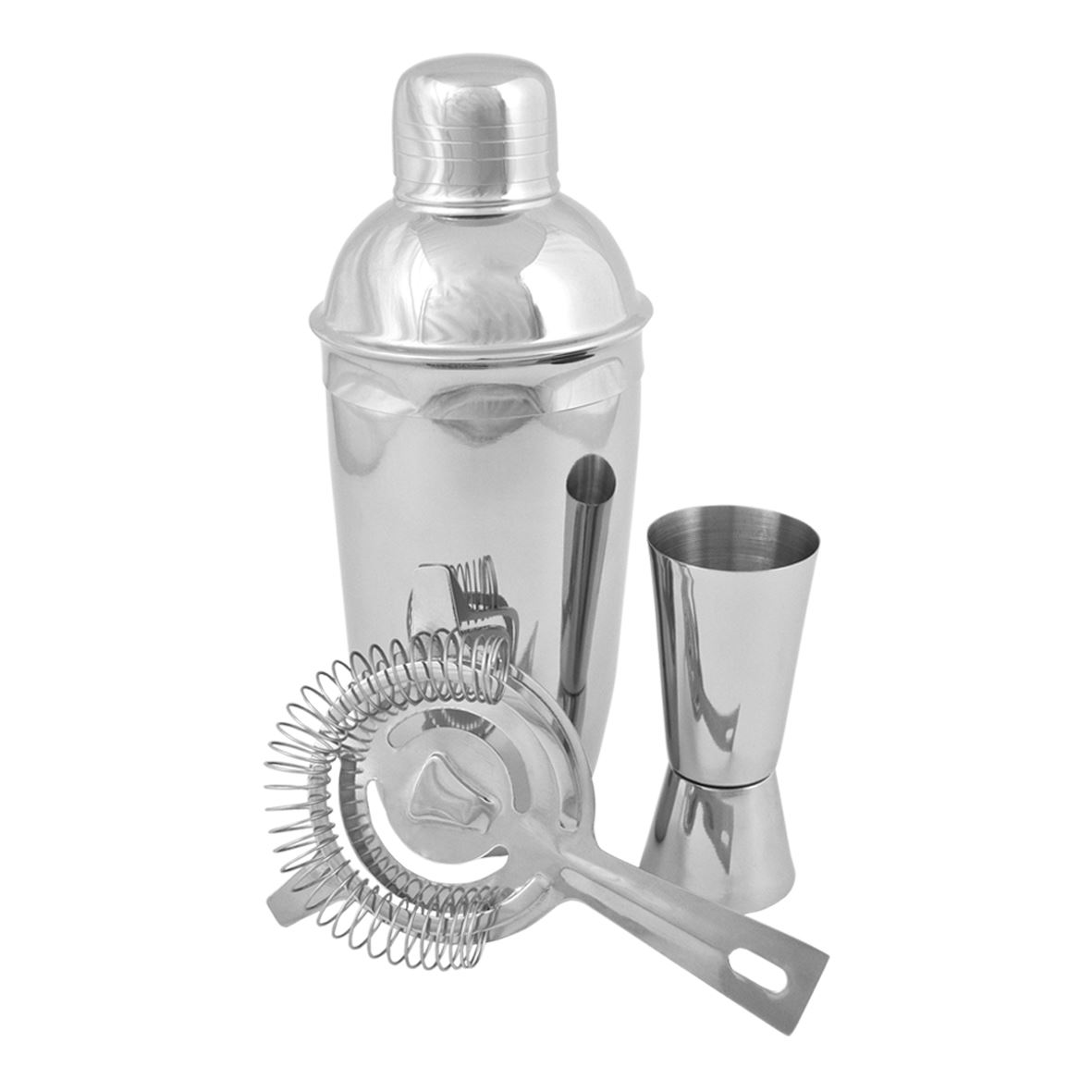 3 Pc Stainless Steel 600ml Cocktail Shaker Jigger Bar Set Cocktail ...