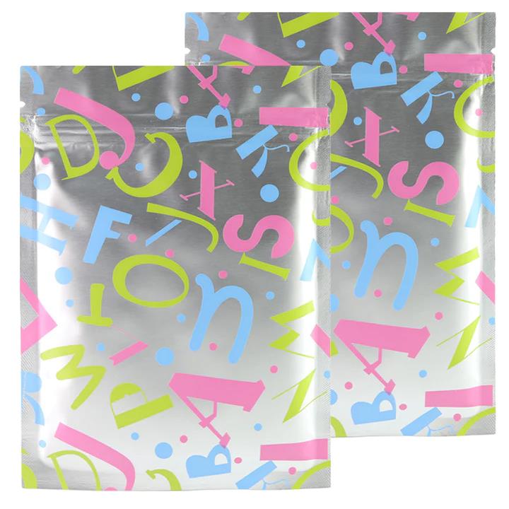 BORSE CON CERNIERA MYLAR IN ALLUMINIO STAMPATE FLOREALI PER VENDITA AL DETTAGLIO/CONFEZIONE REGALO 100 PZ - Foto 22 di 39