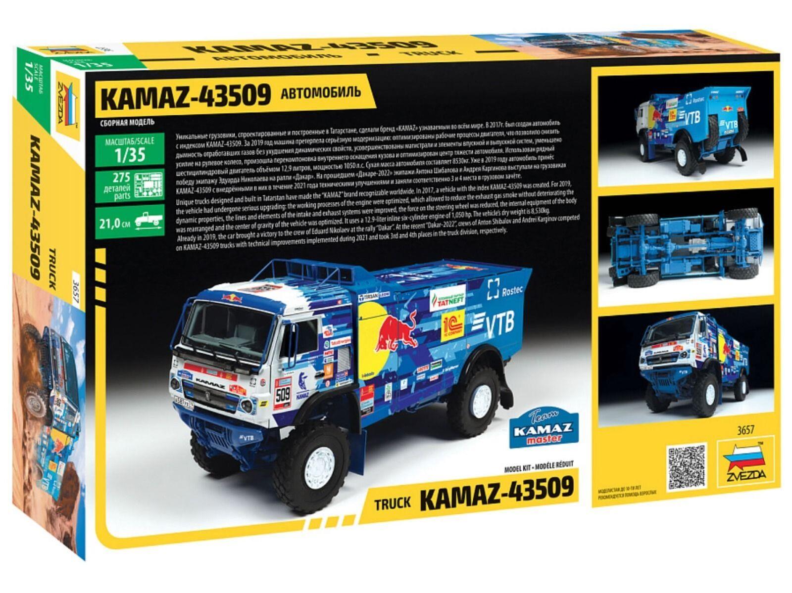 Zvezda Z3657 KAMAZ-43509 Rallye Truck 1:35 Scale Truck Kit