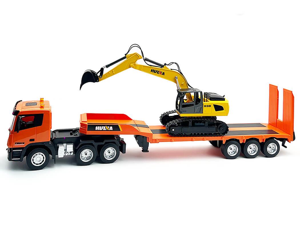 Huina CY1319 9H RC PLATFORM TRAILER & 6CH EXCAVATOR 2.4G SET 1:24