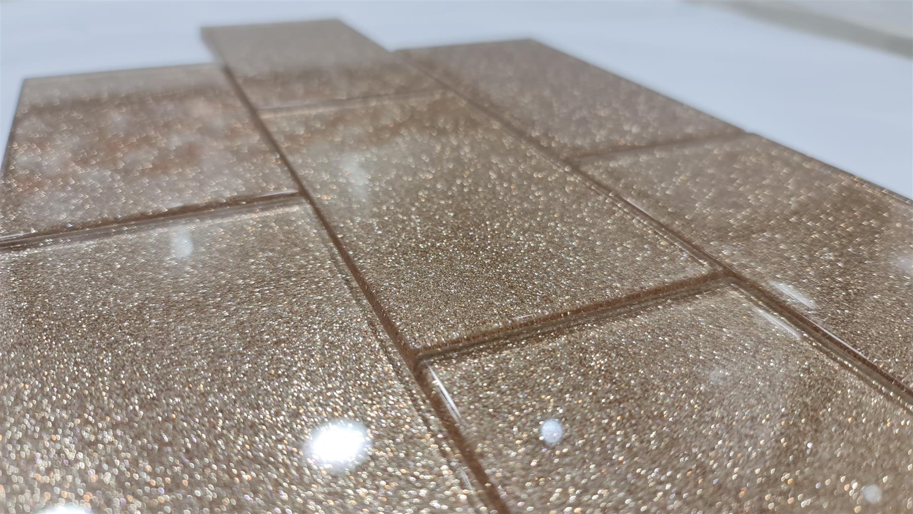 U-Bahn-Fliese Roségold Glitzer 75 mm x 150 mm (MT0200) - Bild 7 von 13