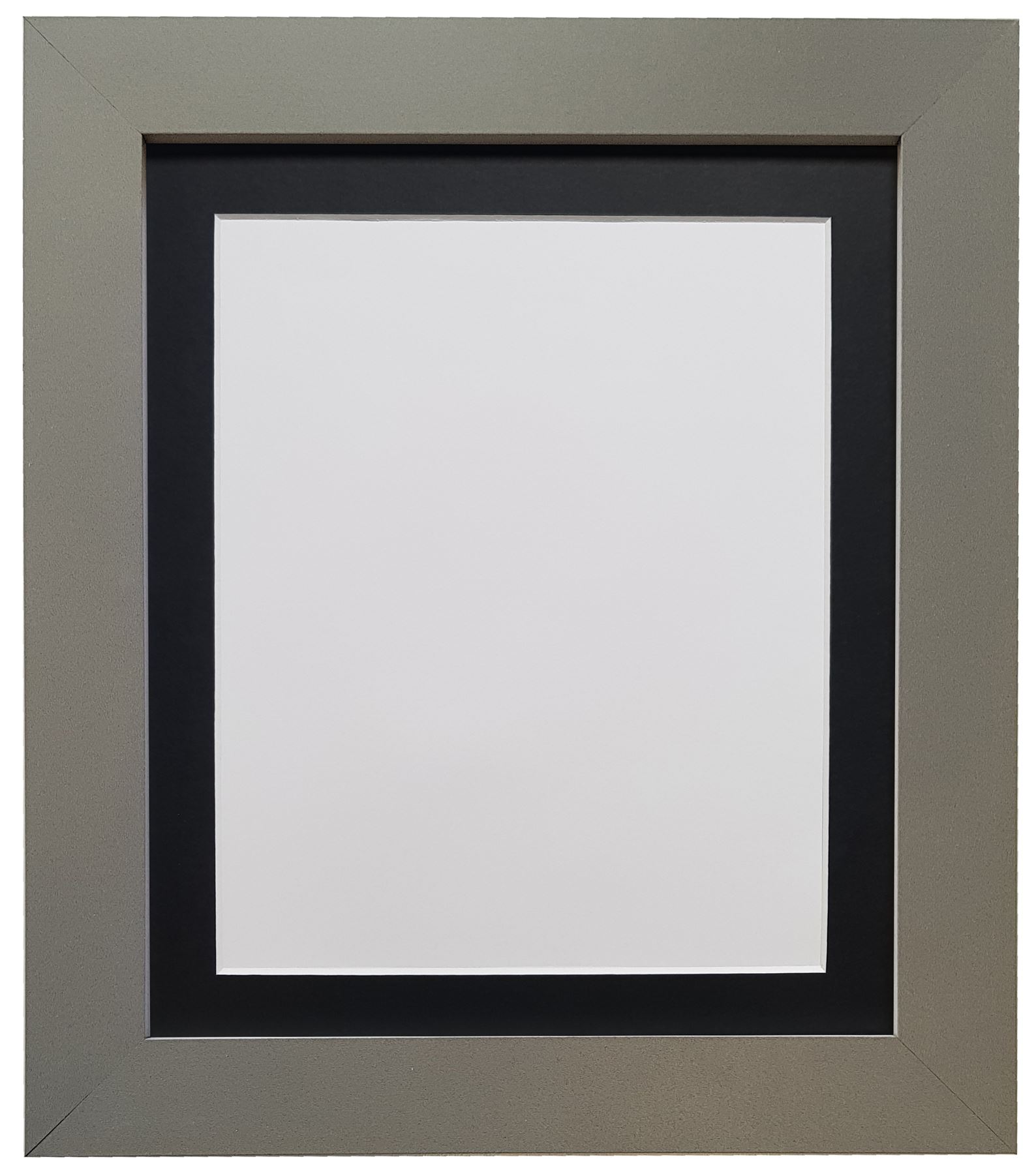 Metro Dark Grey Picture Photo Frame with Black White or Ivory Mount