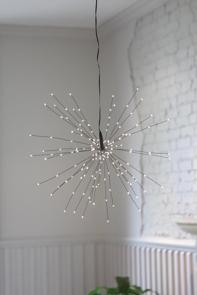 Hanging Starburst - 40cms/160LEDs Indoor/Outdoor Battery Op Lights-3 Colour Opt - Picture 3 of 8