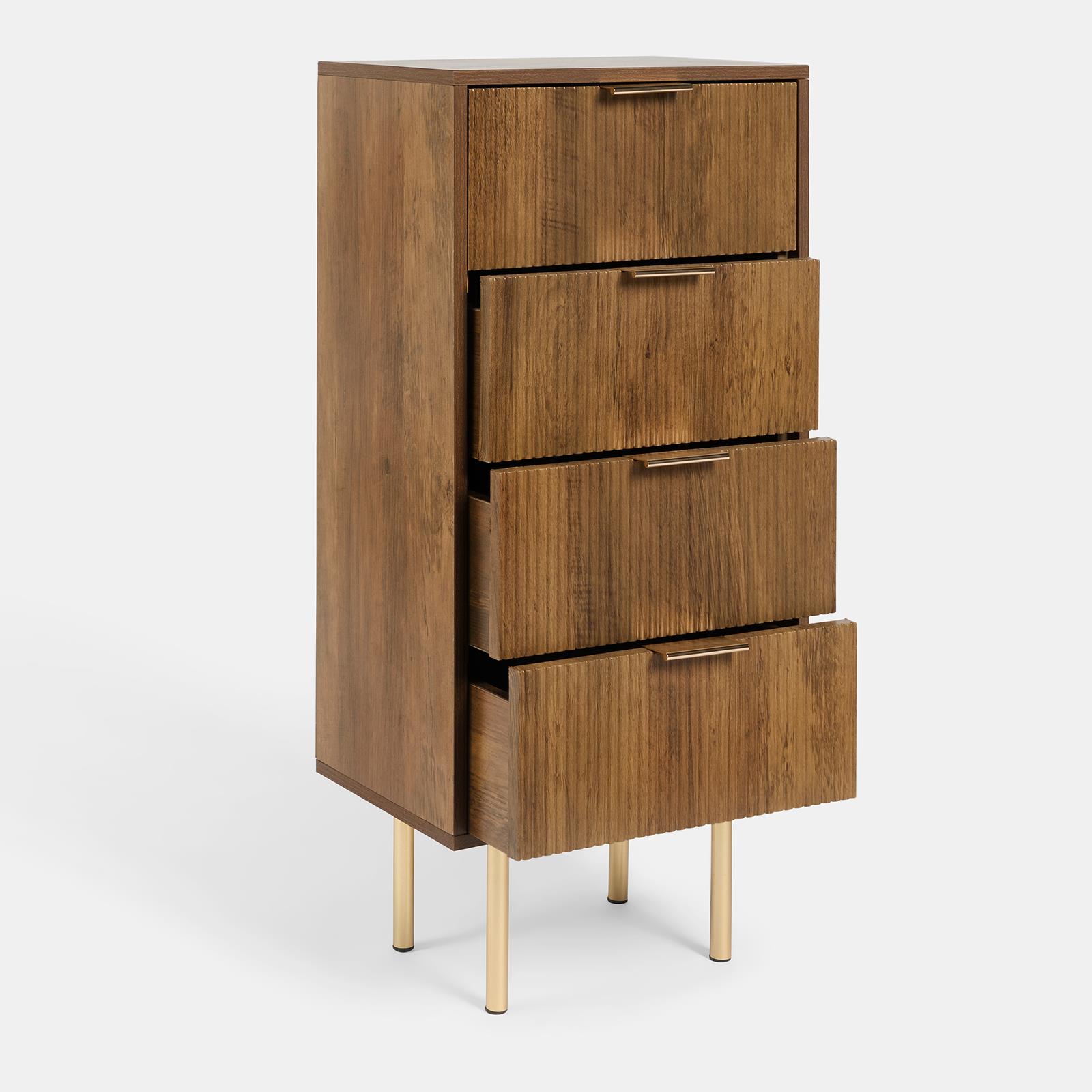 OHS Ribbed Drawer Unit Bedside Table 3/4/5/6 Draw Cabinet Nightstand Sideboard