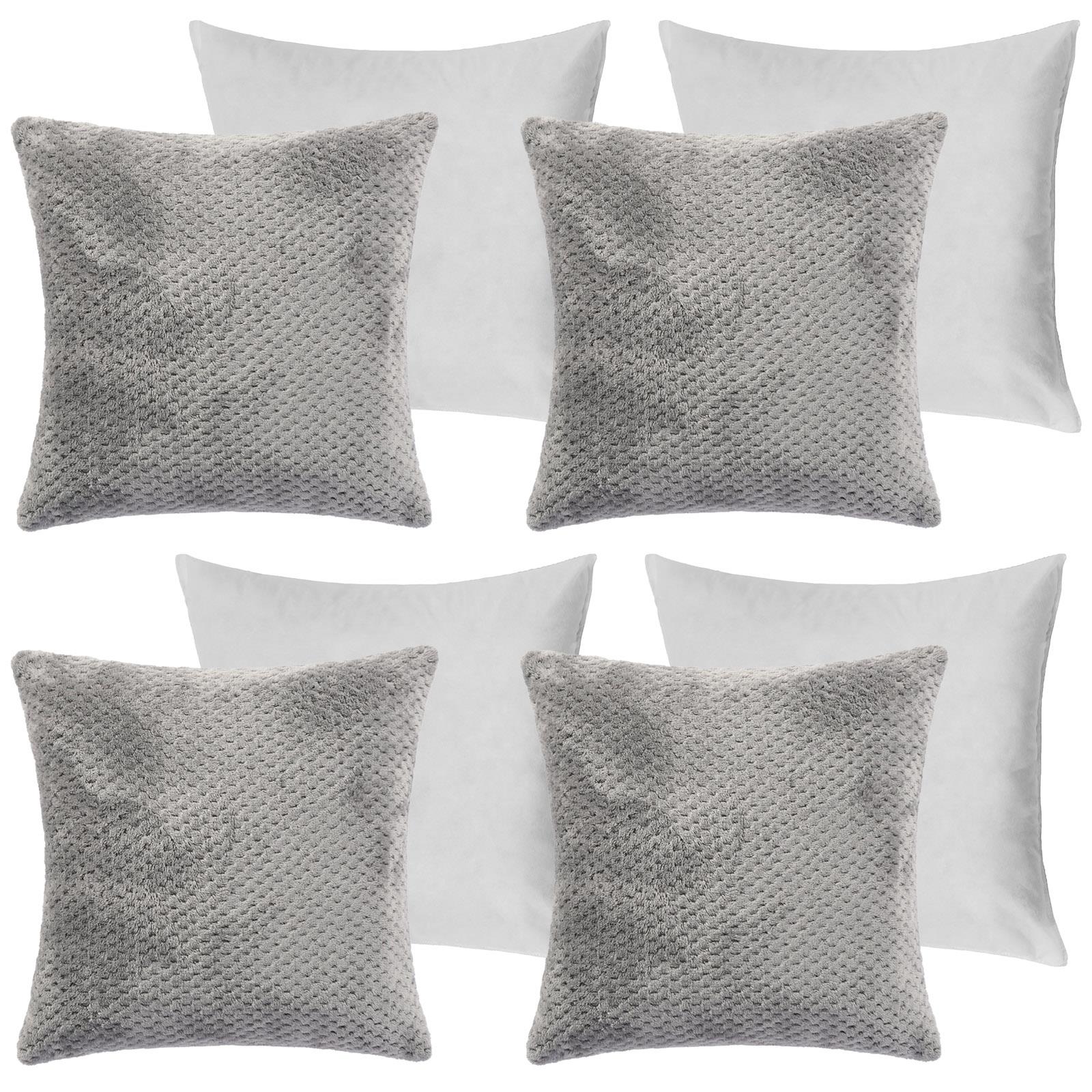 OHS Waffle Fleece Cushion Covers 2/4 Pack Soft Filler Decor