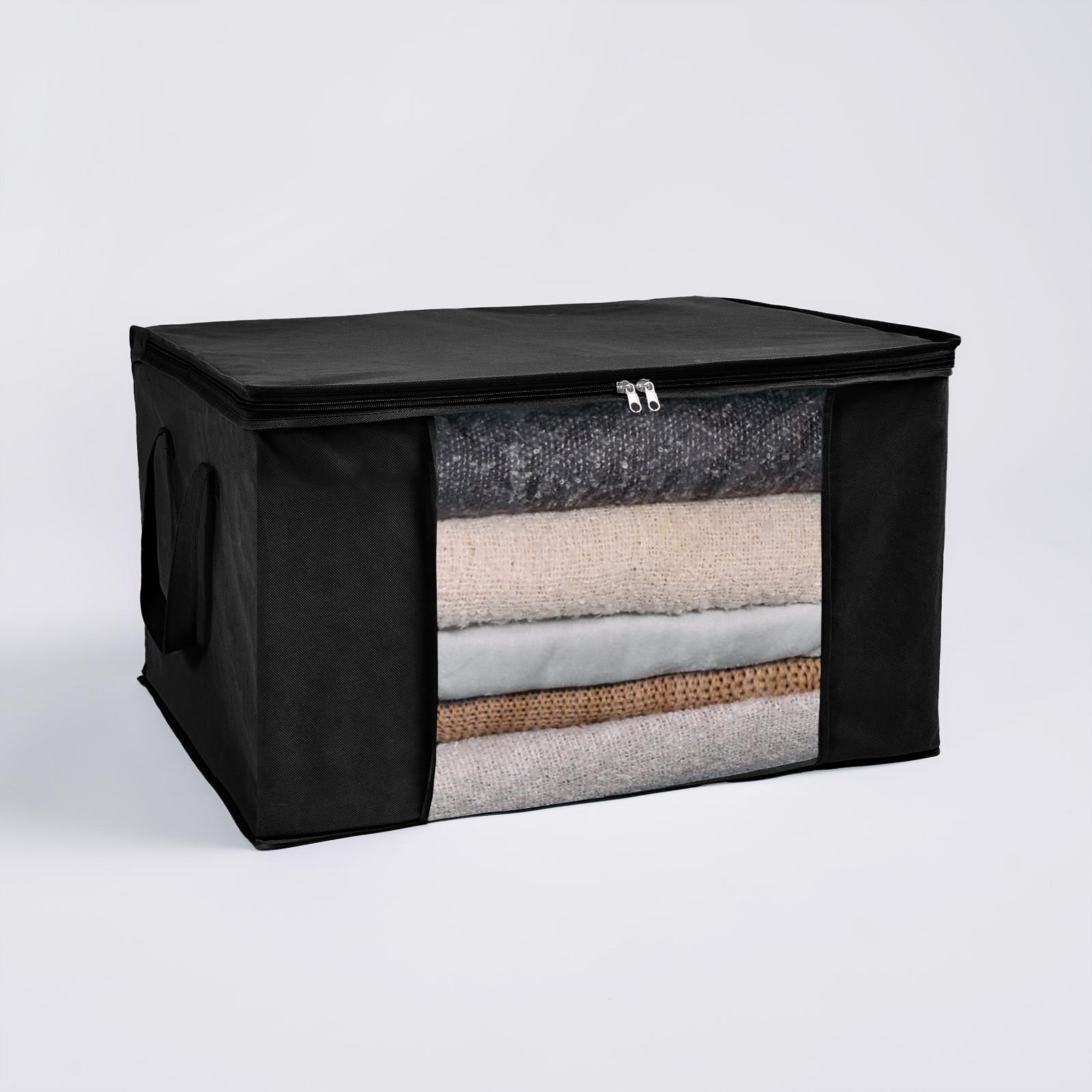 Large Underbed Storage Bags 2 Pack Clothes Shoes Organiser Folding Zipped Cube