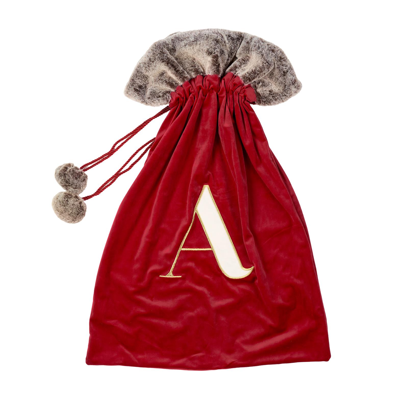 OHS Christmas Alphabet Stocking Sack Set Festive Xmas Santa Gift Bag