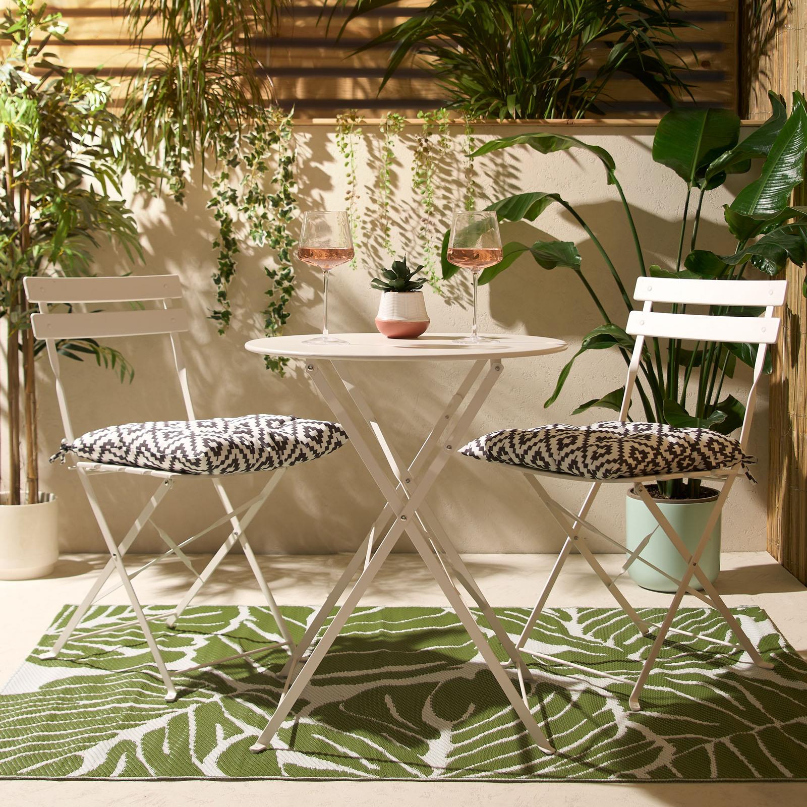 Outdoor Garden Furniture Patio Balcony Bistro Set Metal Table Chair Folding 3 PC - Picture 28 of 31