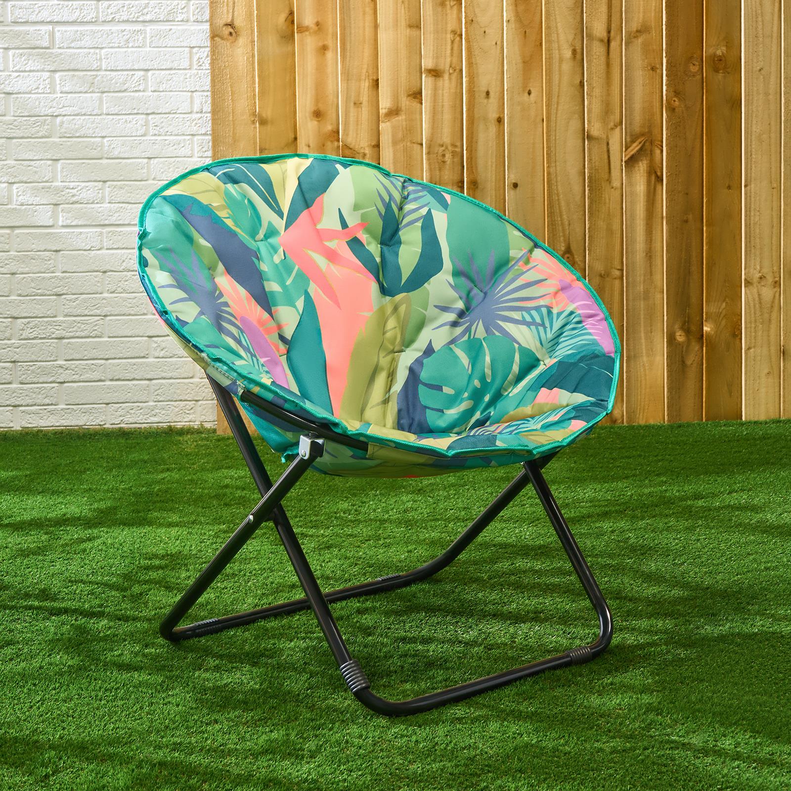 OHS Moon Camping Chair Round Folding Outdoor Garden Portable Seat