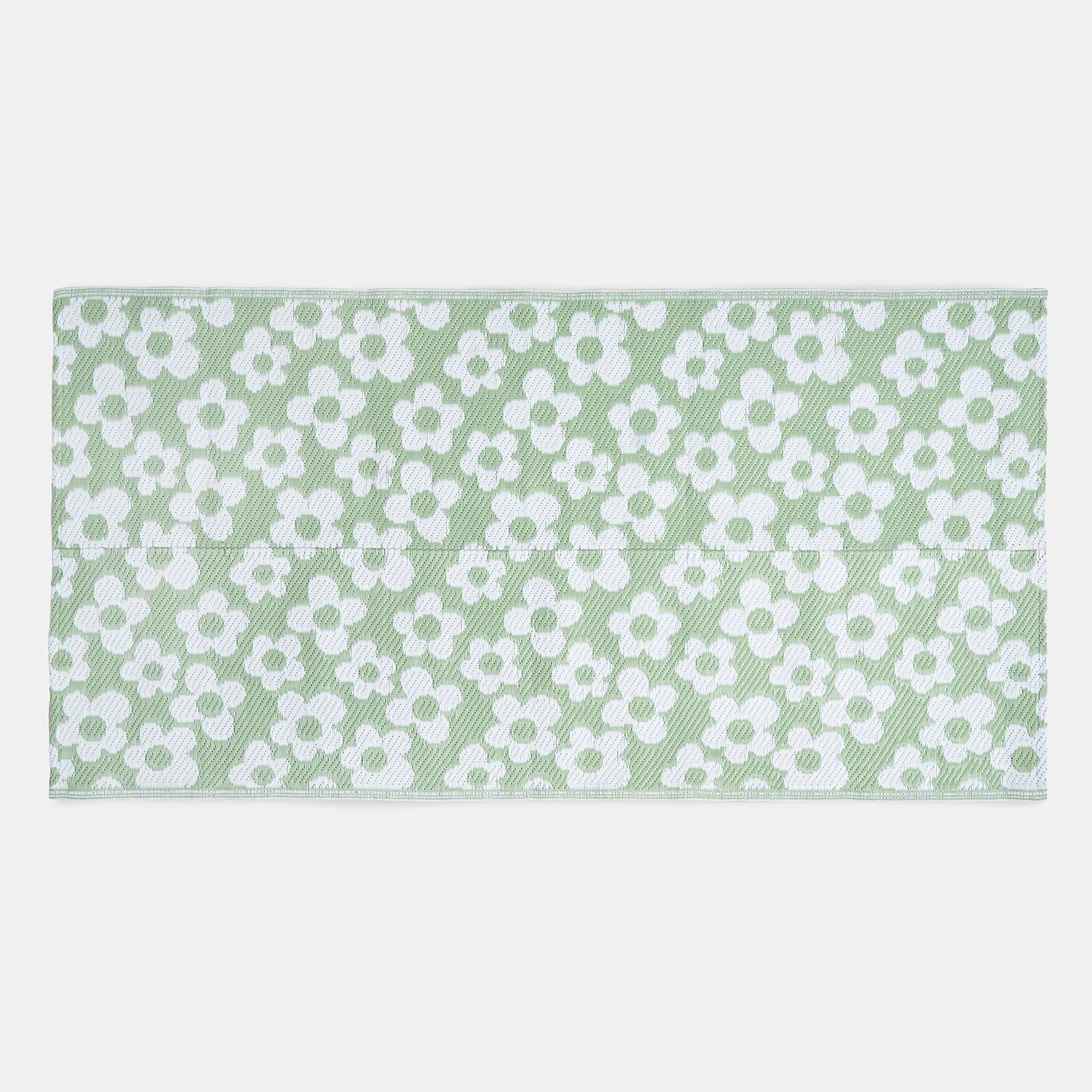 OHS Daisy Print Garden Rug Outdoor Waterproof Area Mat Patio Decor