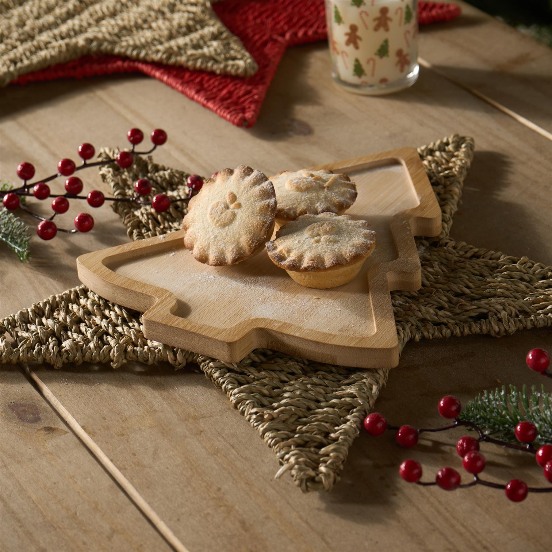 OHS Xmas Star Placemat Set Table Mats Festive Home Decor Natural Paper Rope