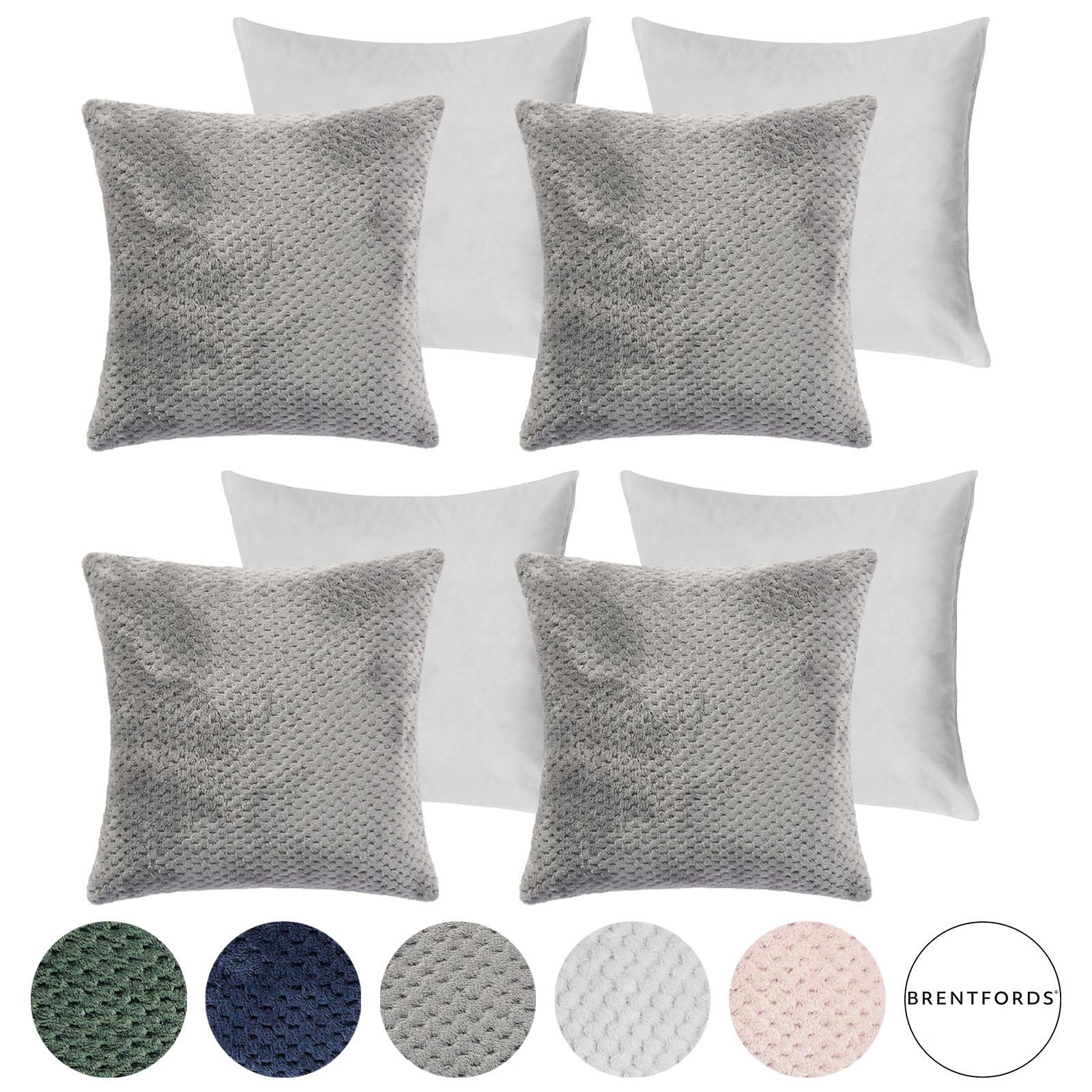OHS Waffle Fleece Cushion Covers 2/4 Pack Soft Filler Decor