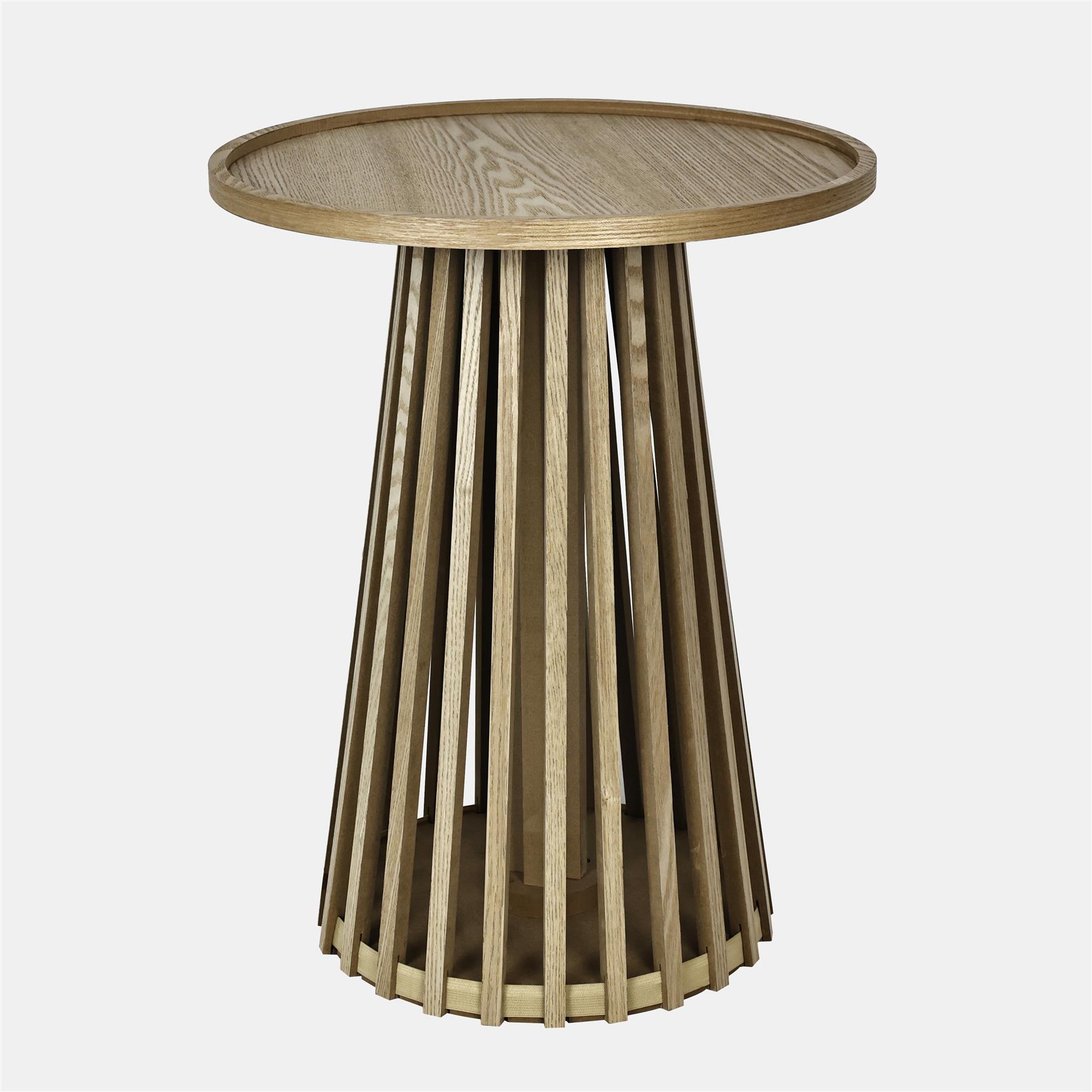 OHS Ivy Side Table Slatted Engineered Wood Living Room Bedroom Bedside