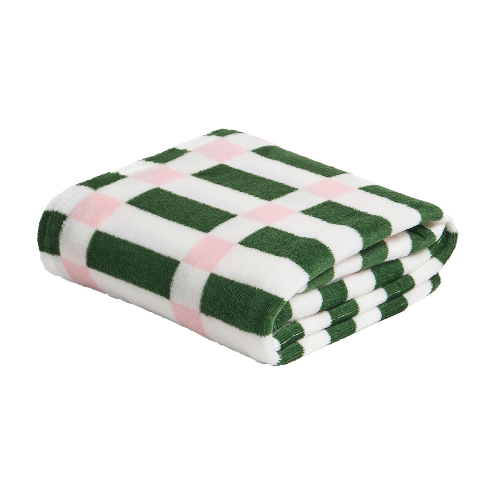 OHS Checkerboard Throw Ultra Soft Blanket Flannel Lightweight Bedspread