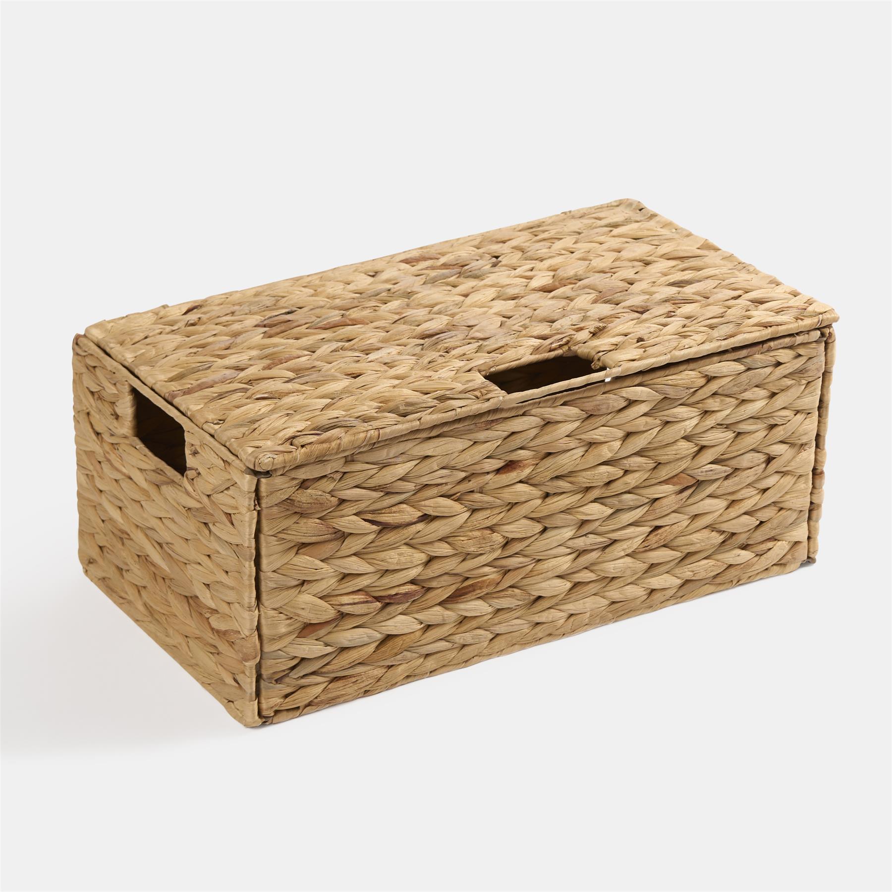 Natural Storage Cube Folding Rope Organiser Woven Wicker Hamper Strong Eco Box - Picture 14 of 20